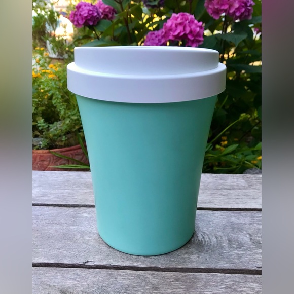Oversized Jumbo Plastic Coffee Cup Shaped Aqua Container Bin Room Decor Display - Picture 7 of 13